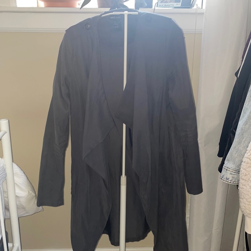 Gray loose trench coat